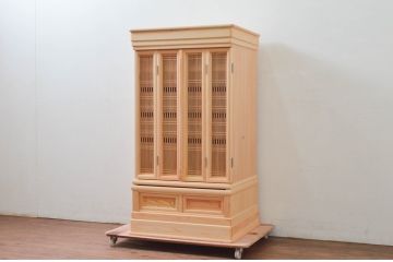 新品未使用品　中古　40号　ヒノキ材　ナチュラルな風合いが魅力的な神徒用仏壇(ご神徒壇、御霊舎、みたまや、祭壇宮、さいだんみや)(定価約36万円)(R-078155)