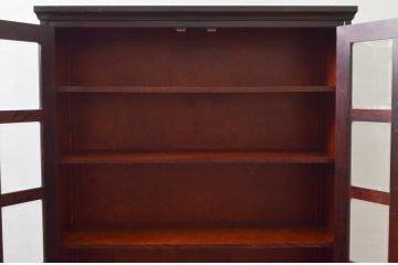 中古　北海道民芸家具　和洋どちらのお部屋にも馴染むブックケース(本箱、書棚、収納棚、戸棚、キャビネット、飾り棚)(R-078156)