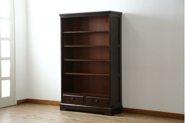 中古　北海道民芸家具　ブックケースリメイク　和洋どちらのお部屋にも馴染むオープンラック(オープンシェルフ、ブックシェルフ、本棚、書棚、収納棚、飾り棚、陳列棚、ディスプレイラック)(R-078157)