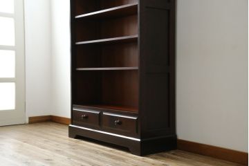 中古　北海道民芸家具　ブックケースリメイク　和洋どちらのお部屋にも馴染むオープンラック(オープンシェルフ、ブックシェルフ、本棚、書棚、収納棚、飾り棚、陳列棚、ディスプレイラック)(R-078157)