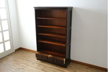 中古　北海道民芸家具　ブックケースリメイク　和洋どちらのお部屋にも馴染むオープンラック(オープンシェルフ、ブックシェルフ、本棚、書棚、収納棚、飾り棚、陳列棚、ディスプレイラック)(R-078157)