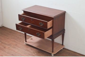 中古　美品　DREXEL HERITAGE(ドレクセルヘリテイジ)　Covington Park Collection(コヴィントンパークコレクション)　マホガニー材　クラシカルな佇まいが目を惹くサイドボード(サイドチェスト、コンソールテーブル)(R-078158)