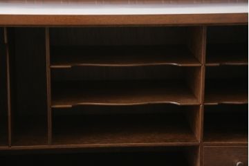 和製ビンテージ　高島屋取り扱い　神戸元町欧風家具　メープル不二屋製　高級感溢れるマホガニー材のライティングビューロー(簿記机、ワークデスク、在宅用、在宅ワーク用、ヴィンテージ)(R-078162)