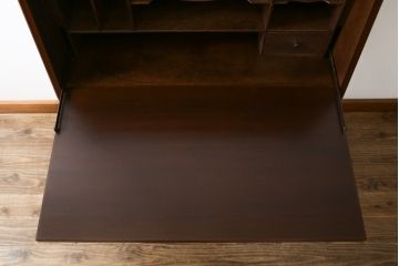 和製ビンテージ　高島屋取り扱い　神戸元町欧風家具　メープル不二屋製　高級感溢れるマホガニー材のライティングビューロー(簿記机、ワークデスク、在宅用、在宅ワーク用、ヴィンテージ)(R-078162)