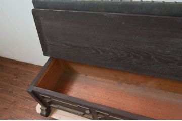 和製ビンテージ　特注 希少モデル!!　神戸洋家具　永田良介商店　収納付きベンチソファ(三人掛け、3Pソファ、ヴィンテージ)(R-078164)
