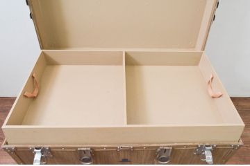 和製ビンテージ　KOWA INDUSTRY(コーワインダストリー)　お洒落な空間づくりにおすすめの船トランク(舟トランク、ローテーブル、センターテーブル、収納、ディスプレイ、店舗什器、ヴィンテージ)(R-078165)