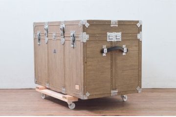 和製ビンテージ　KOWA INDUSTRY(コーワインダストリー)　お洒落な空間づくりにおすすめの船トランク(舟トランク、ローテーブル、センターテーブル、収納、ディスプレイ、店舗什器、ヴィンテージ)(R-078165)