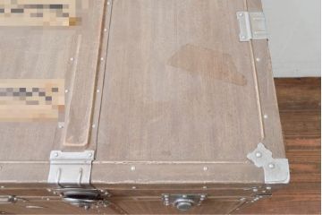 和製ビンテージ　KOWA INDUSTRY(コーワインダストリー)　お洒落な空間づくりにおすすめの船トランク(舟トランク、ローテーブル、センターテーブル、収納、ディスプレイ、店舗什器、ヴィンテージ)(R-078165)