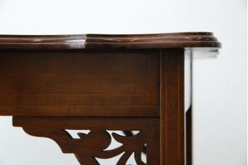 イギリスアンティーク　マホガニー材　透かし彫りのデザインがお洒落なサイドテーブル(コンソールテーブル、花台、飾り台、英国)(R-078168)