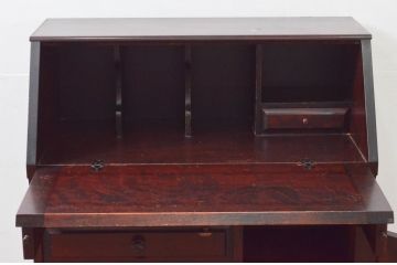 中古　北海道民芸家具　上質な作りが魅力のライティングビューロー(簿記机、ワークデスク、引き出し、在宅用、在宅ワーク用)(定価約34万円)(R-078171)