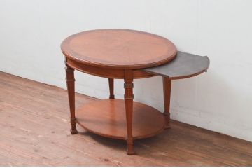 中古　美品　DREXEL HERITAGE(ドレクセルヘリテイジ)　FRANCESCA(フランチェスカ)シリーズ　格納式天板付き!クラシカルなランプテーブル(コーヒーテーブル、サイドテーブル、ナイトテーブル、花台、飾り台)(定価約30万円)(R-078174)