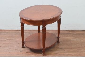 中古　美品　DREXEL HERITAGE(ドレクセルヘリテイジ)　FRANCESCA(フランチェスカ)シリーズ　格納式天板付き!クラシカルなランプテーブル(コーヒーテーブル、サイドテーブル、ナイトテーブル、花台、飾り台)(定価約30万円)(R-078174)