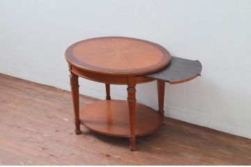 中古　美品　DREXEL HERITAGE(ドレクセルヘリテイジ)　FRANCESCA(フランチェスカ)シリーズ　格納式天板付き!クラシカルなランプテーブル(コーヒーテーブル、サイドテーブル、ナイトテーブル、花台、飾り台)(定価約30万円)(R-078175)
