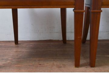 中古　DREXEL HERITAGE(ドレクセルヘリテイジ)　ストライプ柄のファブリックが目を引くアームレスチェア4脚セット(ダイニングチェア、椅子、イス、バラ売り可能)(R-078178)