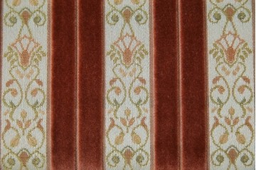 中古　DREXEL HERITAGE(ドレクセルヘリテイジ)　ストライプ柄のファブリックが目を引くアームレスチェア4脚セット(ダイニングチェア)　(R-078178)