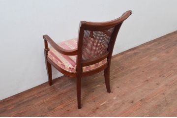中古　DREXEL HERITAGE(ドレクセルヘリテイジ)　FRANCESCA(フランチェスカ)シリーズ　ラタンの背もたれが涼しげなアームチェア2脚セット(ダイニングチェア、サイドチェア、椅子、イス、バラ売り可能)(R-078179)