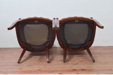 中古　DREXEL HERITAGE(ドレクセルヘリテイジ)　FRANCESCA(フランチェスカ)シリーズ　ラタンの背もたれが涼しげなアームチェア2脚セット(ダイニングチェア、サイドチェア、椅子、イス、バラ売り可能)(R-078179)