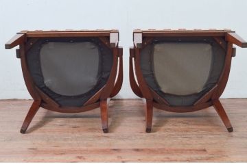 中古　DREXEL HERITAGE(ドレクセルヘリテイジ)　美しいラインを描くデザインが魅力的なアームチェア2脚セット(ダイニングチェア、椅子、イス、バラ売り可能)(R-078180)