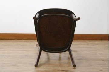 イギリスアンティーク　しなやかなループを描く曲げ木のデザインが美しいベントウッドチェア(ダイニングチェア、板座チェア、椅子、イス、英国)(R-078184)