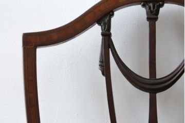 イギリスアンティーク　マホガニー材　美しい彫刻入りの上品なパーケットリーダイニングチェア(ダイニングチェア、椅子、イス、英国)(R-078185)