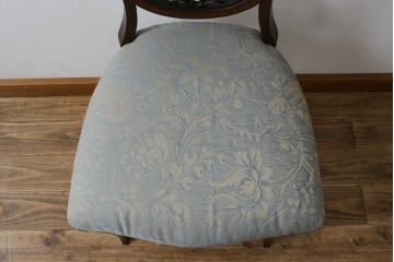 イギリスアンティーク　マホガニー材　美しい彫刻入りの上品なパーケットリーダイニングチェア(ダイニングチェア、椅子、イス、英国)(R-078185)