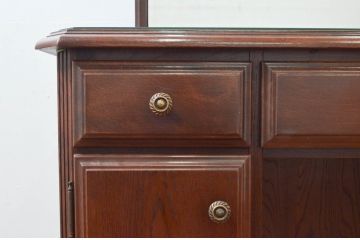 中古　美品　カリモク家具(karimoku)　domani(ドマーニ)　QUEENS　LIFE(クイーンズライフ)　クラシカルな佇まいが目を惹くドレッサー(鏡台、化粧台、ミラー、引き出し)(R-078186)