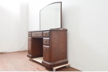 中古　美品　カリモク家具(karimoku)　domani(ドマーニ)　QUEENS　LIFE(クイーンズライフ)　クラシカルな佇まいが目を惹くドレッサー(鏡台、化粧台、ミラー、引き出し)(R-078186)