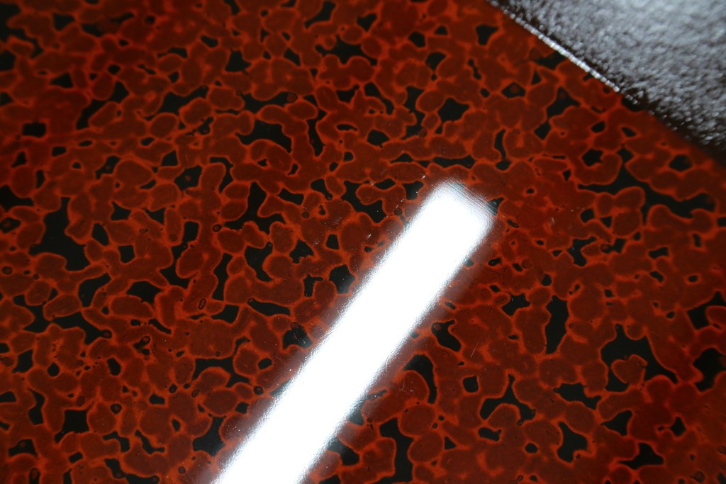 新古　未使用展示品　津軽塗り　艶やかな斑模様が美しい座卓　定価約50万円　(R-078192)