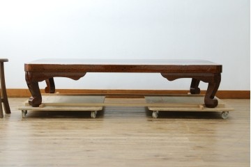 新古　未使用展示品　津軽塗り　艶やかな斑模様が美しい座卓　定価約50万円　(R-078192)