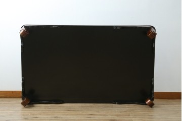 新古　未使用展示品　津軽塗り　艶やかな斑模様が美しい座卓　定価約50万円　(R-078192)