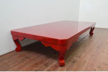 新品　展示品　中古　明るい木の色味が空間を華やかにする美しい津軽塗りの座卓(ローテーブル、リビングテーブル、センターテーブル)(定価約80万円)(R-078193)