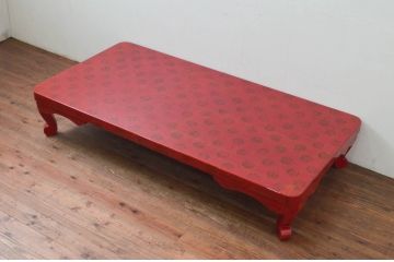 新品　展示品　中古　明るい木の色味が空間を華やかにする美しい津軽塗りの座卓(ローテーブル、リビングテーブル、センターテーブル)(定価約80万円)(R-078193)