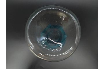 戦前　大正〜昭和初期　昭和レトロ　青フリル　澄んだブルーカラーが素敵なガラス花瓶2個セット(一輪挿し、花入、花器、硝子)(R-078198)