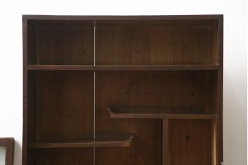 和製アンティーク　前面楓(かえで)材の小振りな茶箪笥(茶棚、サイドキャビネット、サイドボード、収納棚、戸棚)(R-078216)