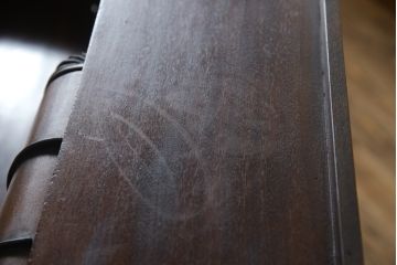 中古　海外輸入家具　マホガニー材　クラシカルな佇まいが魅力的なアンティーク調のデスク(ワークデスク、机、在宅用、在宅ワーク用)(R-078218)