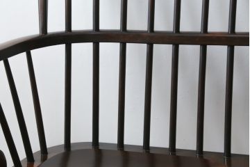 中古　松本民芸家具　♯513型長ウインザーチェア　クラシカルな佇まいのウィンザーベンチ(長椅子、3人掛けベンチ、ウィンザーチェア、板座チェア)(定価約39万円)(R-078221)