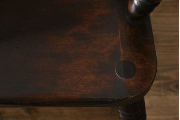 中古　松本民芸家具　♯513型長ウインザーチェア　クラシカルな佇まいのウィンザーベンチ(長椅子、3人掛けベンチ、ウィンザーチェア、板座チェア)(定価約39万円)(R-078221)
