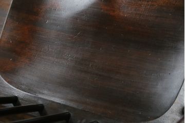 中古　松本民芸家具　♯513型長ウインザーチェア　クラシカルな佇まいのウィンザーベンチ(長椅子、3人掛けベンチ、ウィンザーチェア、板座チェア)(定価約39万円)(R-078221)