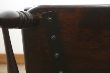 中古　松本民芸家具　♯513型長ウインザーチェア　クラシカルな佇まいのウィンザーベンチ(長椅子、3人掛けベンチ、ウィンザーチェア、板座チェア)(定価約39万円)(R-078221)