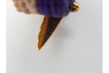 時代物　彫金　K20(20金)　羽ばたく鶴のデザインが上品な帯留め(つる、ツル、和装小物、着物道具、アクセサリー、帯締め、ゴールド、金)(R-078236)