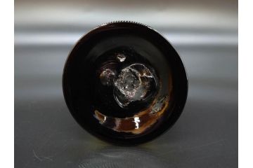 昭和レトロ　戦前　大正　可愛らしいデザインの古いマーブルガラス花瓶2個セット(フリル、色被せ、一輪挿し、花入、花器、硝子、吹きガラス)(R-078237)