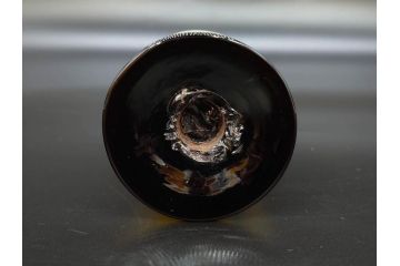 昭和レトロ　戦前　大正　可愛らしいデザインの古いマーブルガラス花瓶2個セット(フリル、色被せ、一輪挿し、花入、花器、硝子、吹きガラス)(R-078247)