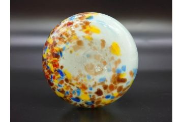 昭和レトロ　戦前　大正　レトロな雰囲気が可愛らしいマーブルガラス花瓶2個セット(フリル、色被せ、一輪挿し、花入、花器、硝子、吹きガラス)(R-078248)