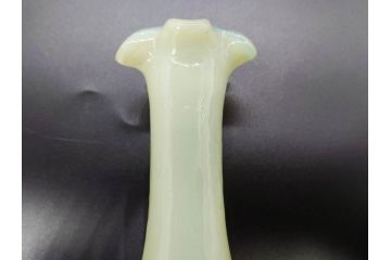 昭和レトロ　戦前　大正　レトロな雰囲気が可愛らしいマーブルガラス花瓶2個セット(フリル、色被せ、一輪挿し、花入、花器、硝子、吹きガラス)(R-078248)