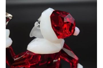オーストリア　SWAROVSKI(スワロフスキー)　サンタクロース　高さ10.5cm　細部まで丁寧にカットされたクリスタルオブジェ(クリスマスデコレーション、クリスタルガラス、置物、ディスプレイ、箱付き)(R-078249)