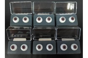 GLASTIC REALISTIC EYES　16mm　DARK BROWN/VIOLET　ドールアイ37セット(全75個)(ビスクドール、人形パーツ、グラスアイ、ガラス、目玉、瞳、創作、ハンドメイド)(R-078250)