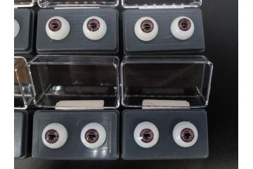 GLASTIC REALISTIC EYES　16mm　DARK BROWN/VIOLET　ドールアイ37セット(全75個)(ビスクドール、人形パーツ、グラスアイ、ガラス、目玉、瞳、創作、ハンドメイド)(R-078250)