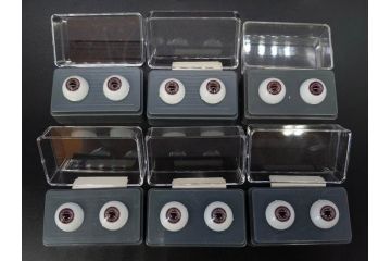 GLASTIC REALISTIC EYES　16mm　DARK BROWN/VIOLET　ドールアイ37セット(全75個)(ビスクドール、人形パーツ、グラスアイ、ガラス、目玉、瞳、創作、ハンドメイド)(R-078250)
