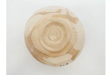 加藤光右衛門　織部　約13cm　4.1寸　柔らかな風合いを感じる抹茶碗(美濃、植物、茶道具、茶陶、四寸一分、和食器、共布、共箱付き)(R-078251)