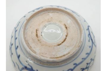 江戸後期　伊万里　線描き　約14cm　4.5寸　上品な大輪の牡丹が目を引くなます皿2枚セット(花、小皿、和皿、四寸五分、和食器)(R-078252)